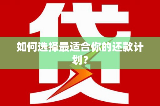 花坛如何选择最适合你的还款计划？