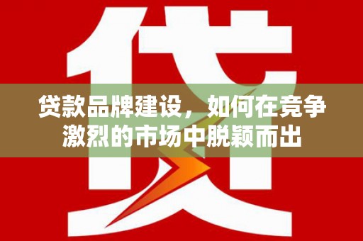 花坛贷款品牌建设，如何在竞争激烈的市场中脱颖而出