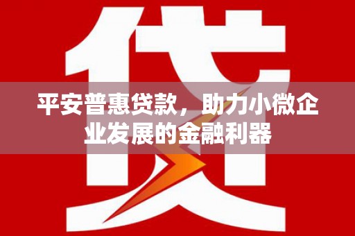 花坛平安普惠贷款，助力小微企业发展的金融利器