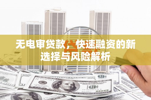花坛无电审贷款，快速融资的新选择与风险解析