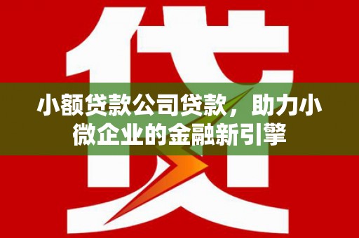 花坛小额贷款公司贷款，助力小微企业的金融新引擎