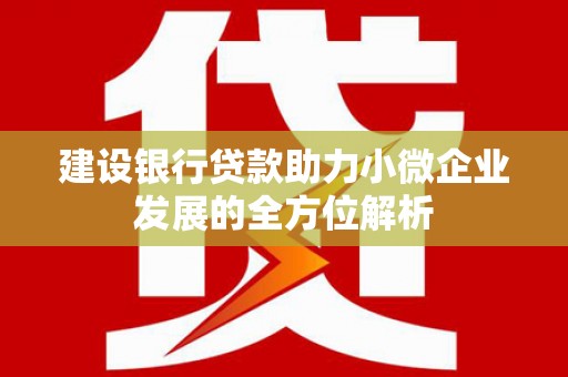 花坛建设银行贷款助力小微企业发展的全方位解析